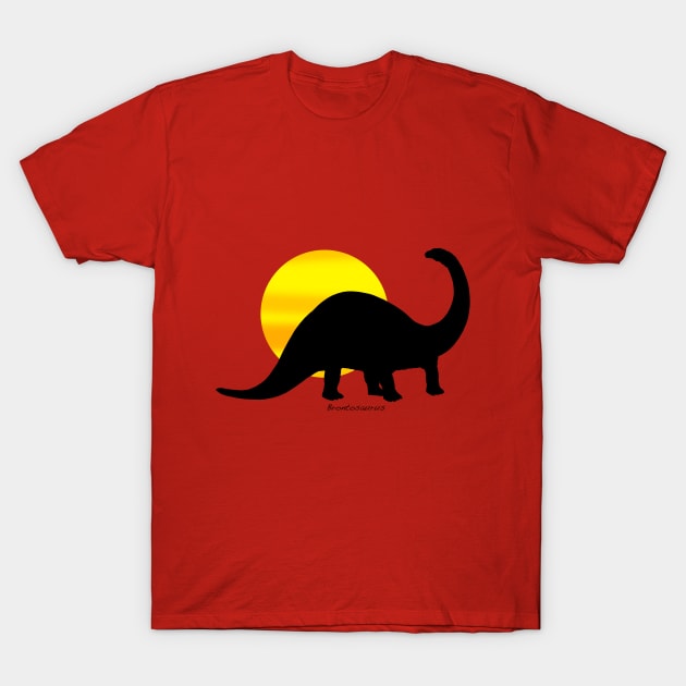 Brontosaurus Silhouette with Sun T-Shirt by davidroland